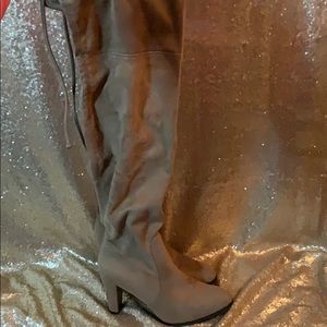 Nude Knee High Felt Boots